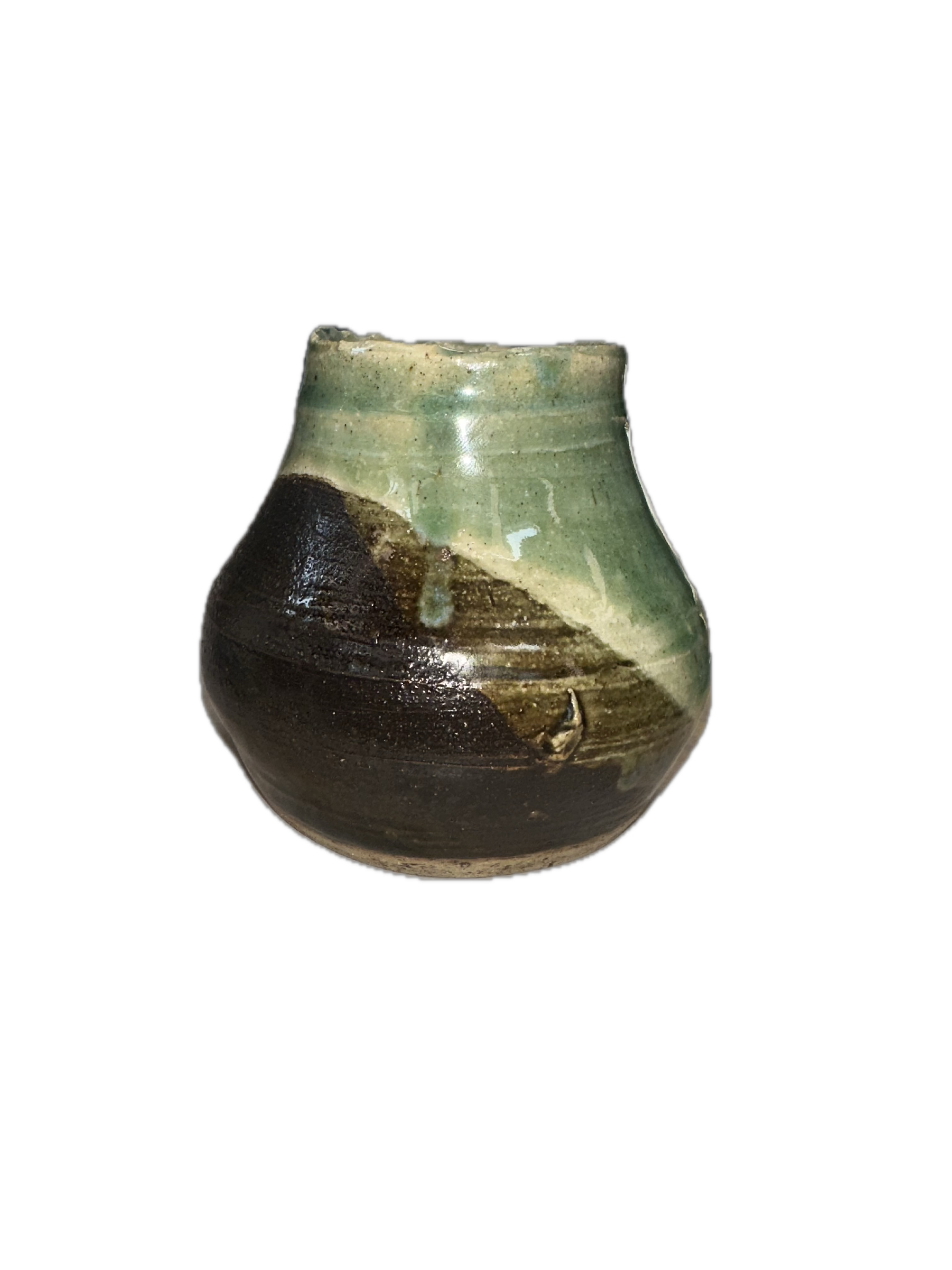 Green and black vase